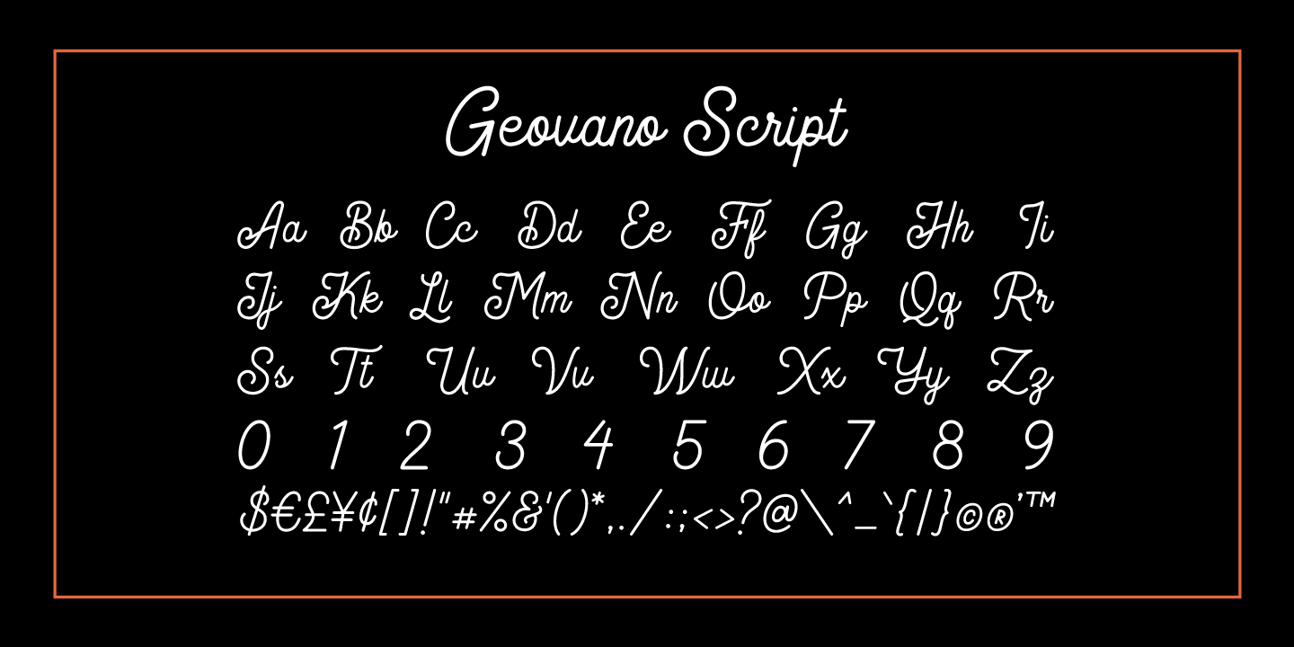Пример шрифта Geovano #4